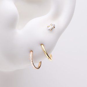 3 Pcs of Assorted Everyday Golden Sparkle Marquise Stud x Clicker Package